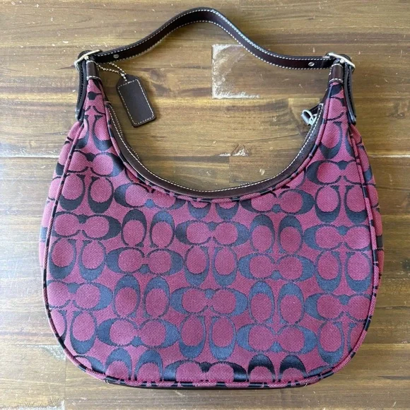 Coach Hobo Shoulder Bag Signature CC Canvas Vintage Y2K - Picture 2 of 15